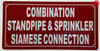 COMBINATION STANDPIPE AND SPRINKLER SIAMESE CONNECTION Signage