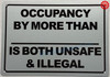 Occupancy by more than is both unsafe and illegal Signage