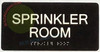 SPRINKLER ROOM Signage Tactile Touch Braille Signage