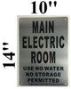 MAIN ELECTRIC ROOM USE NO WATER NO STORAGE PERMITTED - BRUSHED ALUMINUM - The Mont Argent Line