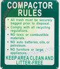 COMPACTOR RULES SIGN