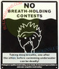 NO BREATH HOLDING CONTESTS NYC POOL SIGN