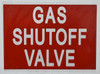 GAS SHUTOFF VALVE SIGN RED