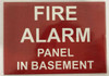 FIRE ALARM PANEL IN BASEMENT  (ALUMINUM S ) (RED)