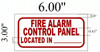 FIRE ALARM CONTROL PANEL LOCATED IN _  Fire Dept Sign