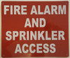 FIRE ALARM AND SPRINKLER ACCESS   BUILDING SIGNAGE