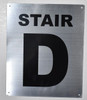 FLOOR NUMBER SIGN - STAIR D SIGN - WHITE - Monte Rosa Line