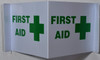Pack of 2 -First Aid 3D Projection Sign/First Aid Hallway Sign -Les Deux cotes line