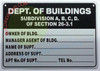 HPD Signage -DEPT OF BUILDING SUBDIVISION ABCD Signage