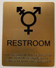 Restroom GENDER NEUTRAL SYMBOLS RESTROOM WALL Signage TACTILE Signage WITH BRAILLE, RAISED LETTER AND PICTOGRAM -The sensation line