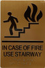 IN CASE OF FIRE USE STAIRWAY Signage TACTILE Signage WITH BRAILLE, RAISED LETTER AND PICTOGRAM -The sensation line