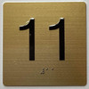 11TH FLOOR Elevator Jamb Plate  With Braille and raised number-Elevator FLOOR 11 number   - The sensation line