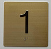 1 ST FLOOR Elevator Jamb Plate Signage With Braille and raised number-Elevator FLOOR 1 number Signage  - The sensation line