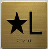 STAR L Elevator Jamb Plate  With Braille and raised number-Elevator STAR LOBBY floor number   - The sensation line