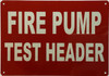 fire pump test header Signage
