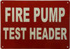 fire pump test header Sign