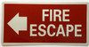 Fire Escape Signage LEFT ARROW Signage