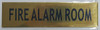 FIRE ALARM ROOM  - GOLD ALUMINUM Fire Dept Sign