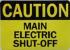 Signage   CAUTION MAIN ELECTRIC SHUT-OFF DECAL/STICKER