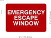 Sign EMERGENCY ESCAPE WINDOW Decal/STICKER