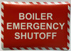 BOILER EMERGENCY SHUT-OFF Decal/STICKER Sign