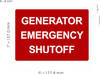 Sign  GENERATOR EMERGENCY SHUT-OFF Decal/STICKER