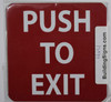 Signage  Push to EXIT Sticker/Decal