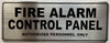 FIRE ALARM CONTROL PANEL  Sign