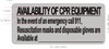 Signage  AVAILABILITY OF CPR EQUIPMENT IN THE EVENT OF AN EMERGENCY CALL 911 -NYC New York City food service establishments