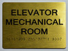 GOLD ELEVATOR MECHANICAL ROOM Sign ADA-