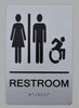 RESTROOM  Tactile Graphics Grade 2 Braille Text with raised letters  Sign