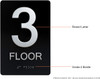Black Floor number  -Tactile Graphics Grade 2 Braille Text with raised letters  Signage