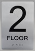 Sign FLOOR NUMBER  Tactile Graphics Grade 2 Braille Text with raised letters