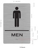 Signage  RESTROOM  Tactile Graphics Grade 2 Braille Text with raised letters