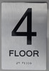 Sign FLOOR NUMBER  Tactile Graphics Grade 2 Braille Text with raised letters