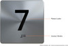 Elevator JAMB Plate with Braille - Elevator Floor Number Brush SILVER Signage