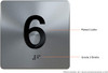 Elevator JAMB Plate with Braille - Elevator Floor Number Brush SILVER Signage