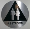 Signage  RESTROOM  Tactile Graphics Grade 2 Braille Text with raised letters