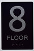 Black Floor number  -Tactile Graphics Grade 2 Braille Text with raised letters