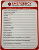 Emergency Important Phone Numbers - in Case of Emergency Fridge Magnet with Marker Signage