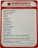 Emergency Important Phone Numbers - in Case of Emergency Fridge Magnet with Marker