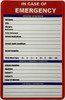 Signage  ICE Medical Card for Seniors - in Case of Emergency Fridge Magnet with Marker - Refrigerator Safety Important Phone Numbers Call List for First Responders