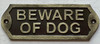 Sign Cast Aluminium beware of dog