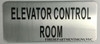 building sign ELEVATOR CONTROL ROOM   BRUSHED ALUMINUM - The Mont Argent Line