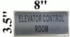 ELEVATOR CONTROL ROOM   BRUSHED ALUMINUM - The Mont Argent Line Building  sign