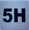 Apartment number 5H sign
