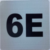 Apartment number 6E signage