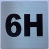 Apartment number 6H signage