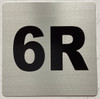 Apartment number 6R signage