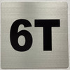 Apartment number 6T sign